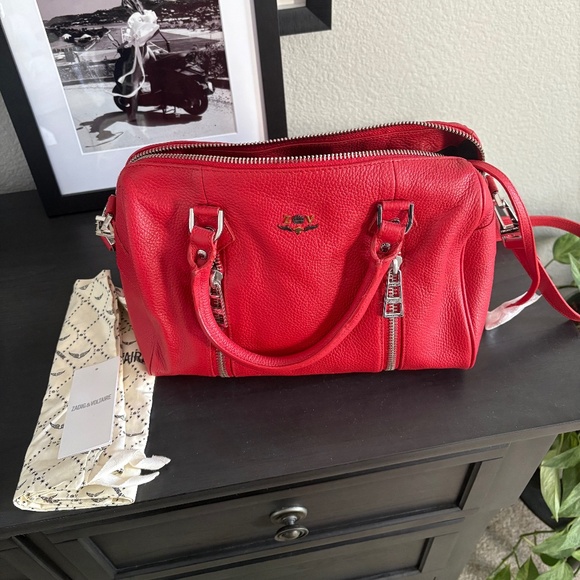 Red Zadig & Voltaire Bowler Bag with Crossbody Strap - Picture 1 of 6